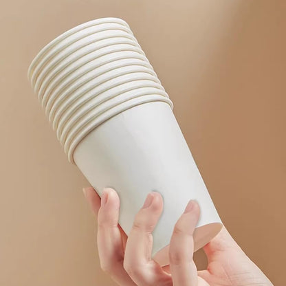 MOUMOULIFE Disposable Paper Coffee Cups 12 oz 300 Count Bulk, Leak-Proof White Coffee Cups for Hot & Cold Beverages, Party Supplies, Recyclable Paper Cups