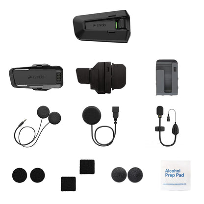 Cardo PACKTALK PRO Motorcycle Helmet Communication System Intercom, Crash Detection, Auto On/Off, Air Mount, 45mm Speakers, Single Pack