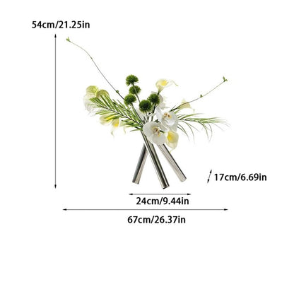 SABALON Simulation Tree Potted Plant Light Luxury Creative Round Tube Simulation Flower Art Decoration Sample Room Living Room Porch Flower Arrangement Simple Decoration Artificial Bonsai Tree