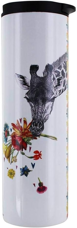 Tree-Free Greetings Giraffe Vacuum Insulated Travel Coffee Tumbler, 17 Ounce Stainless Steel Mug