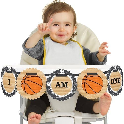 1rst Big Dot of Happiness Nothin' but Net - Basketball Birthday Highchair Decor - I Am One - First Birthday High Chair