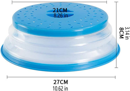 Collapsible Microwave Splatter Cover for Food, 10.5 Inch, Dishwasher-safe with Steam Vent, BPA-Free Silicone & Plastic