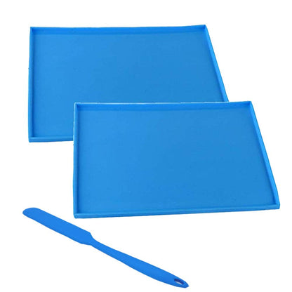MURLNIY Silicone Cake Roll Maker,Silicone Baking Mat,Multipurpose Nonstick Pastry Mat, Swiss Roll Cake Mat Flexible Baking Tray Mold Baking-2pack(10''12'', Blue)