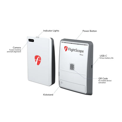 FlightScope Mevo Gen2 Portable Golf Launch Monitor and Simulator | 18 Swing Data Parameters, 8 E6 Simulation Courses, GPS Overview and Shot Tracer | Indoor and Outdoor, Signature Series Power Bundle