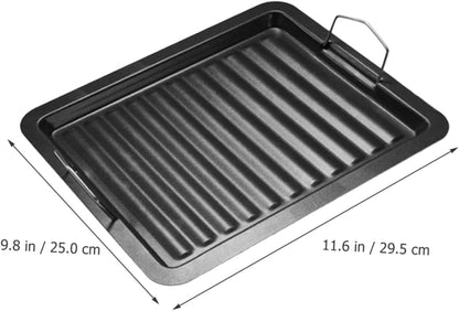 Outdoor Grill Pan, Enamel Grill Pan for Meat and Vegetables, Multi-use Picnic Supply