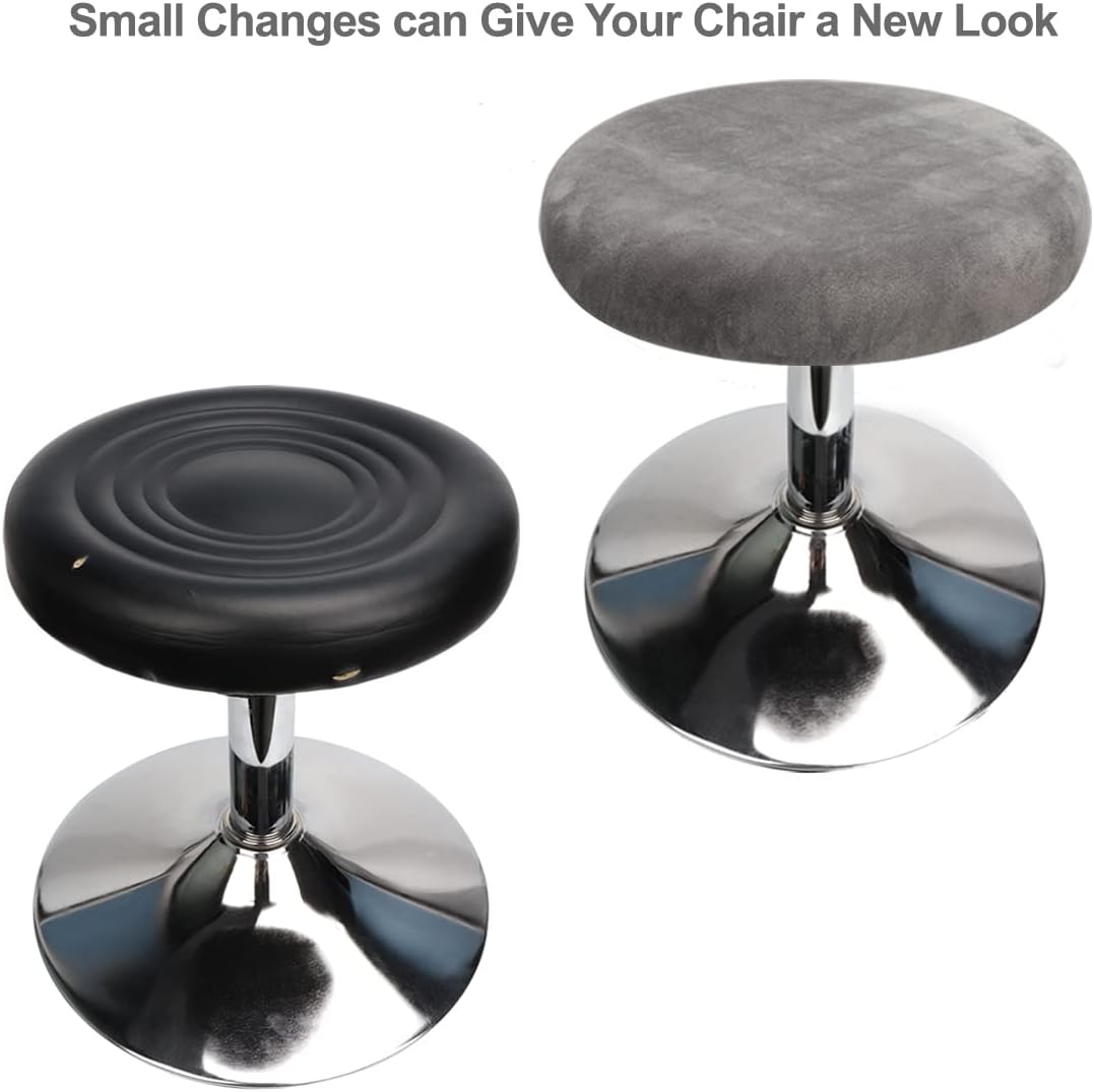 12-16 Inch/30-40cm (4, Velvet Bar Stool Covers Round Barstool Covers Round, Luxurious Fabric Stretchable Wrinkle