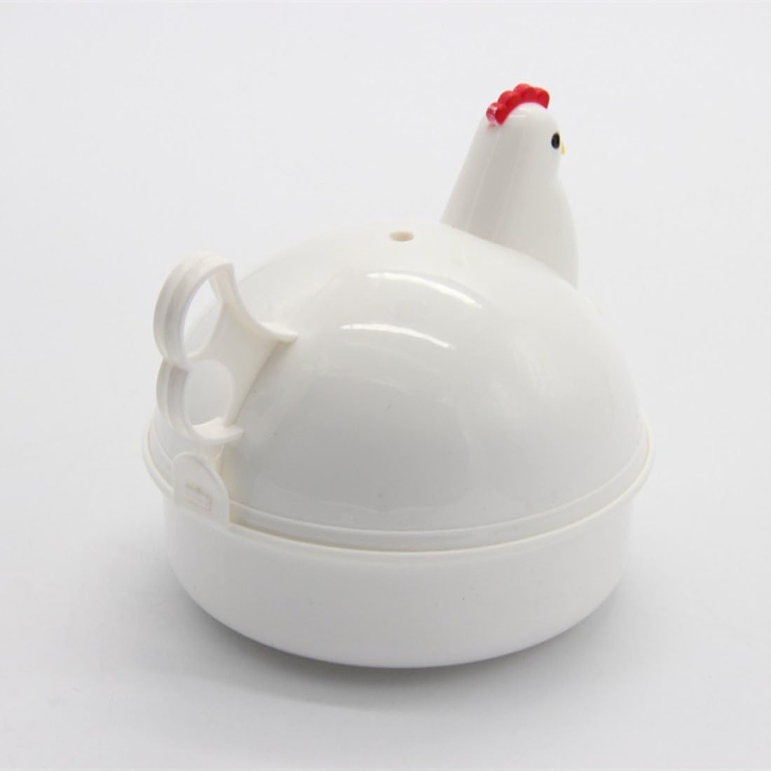 Chicken Shape Microwave Egg Cooker - 4 Eggs Capacity Boiler Steamer Poacher for Omelet & Hard-Boiled Egg
