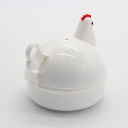 Chicken Shape Microwave Egg Cooker - 4 Eggs Capacity Boiler Steamer Poacher for Omelet & Hard-Boiled Egg