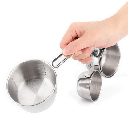 8 Pcs/Set Stainless Steel Baking Tools Measuring Cup for Making Cakes Measuring Cup, for Making Bread Other Desserts for Home Kitchen Desserts/Bakeries