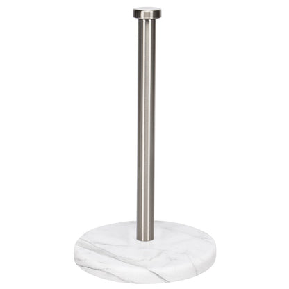 NearMoon Standing Paper Towel Holder, Kitchen Paper Towel Tissue Holder- for Bathroom Kitchen Countertop, Standard or Jumbo-Sized Roll Paper (with Marble Base, Brushed Nickel)
