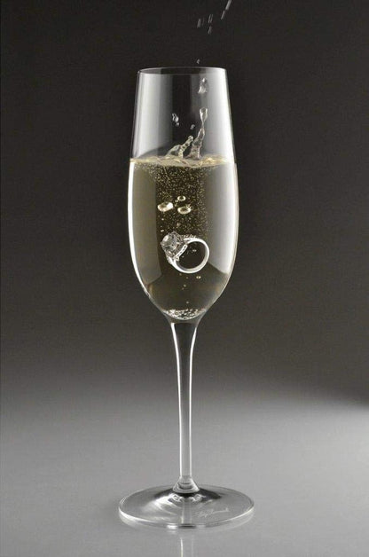 Luigi Bormioli Palace 8 oz Flute for Sparkling Wine/Champagne/Prosecco/Cava/Lambrusco Glasses (Set Of 6) : Ultra Clear Glass, Laser Cut Rim, Lead-Free, Elegant Drinking Glassware
