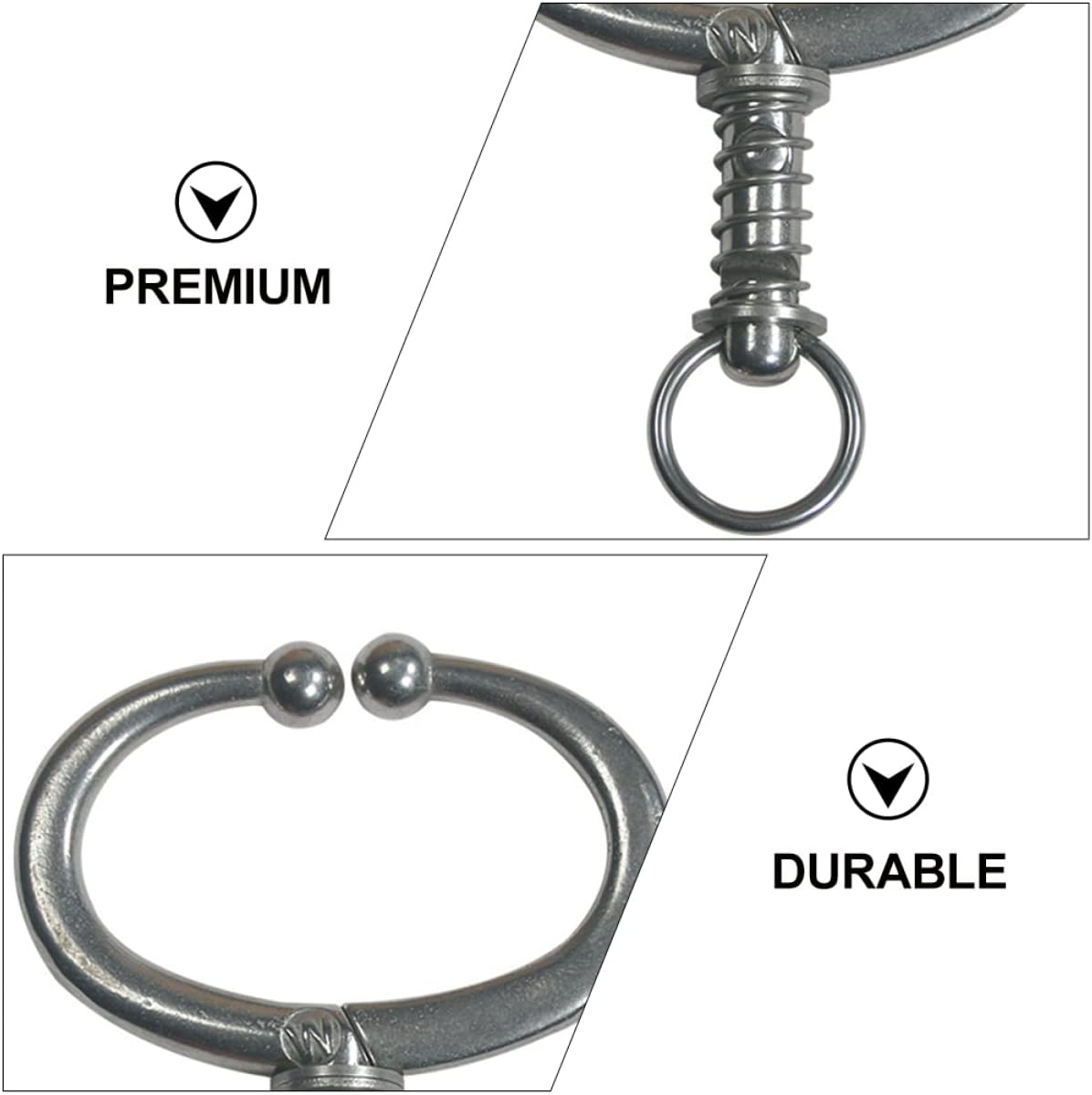 YARNOW Spring Loaded Bull Nose Ring for Cattle, Stainless Steel Tongs and Livestock Supply Tools