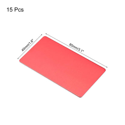 uxcell Blank Metal Card 80x40x1mm Anodized Aluminum Plate for DIY Laser Printing Engraving Red 15 Pcs