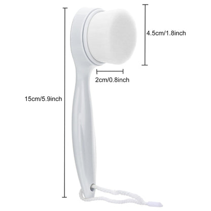 2 Pack Soft Bristle Facial Cleansing Brush for Deep Pore Cleaning, Face Exfoliating Scrub Brush for Face Cleansing Skincare Massaging (Pink and Jade White)