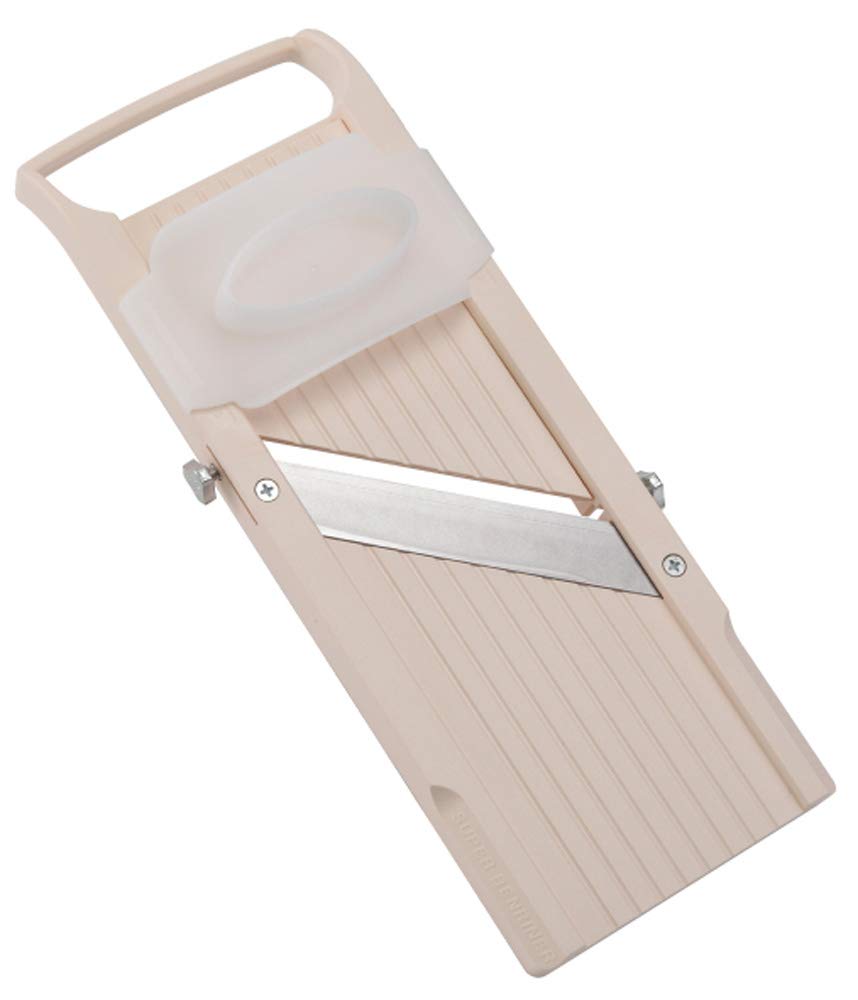 Benriner Super Standard Madoline Slicer, with with 4 Japanese Stainless Steel Blades, Almond