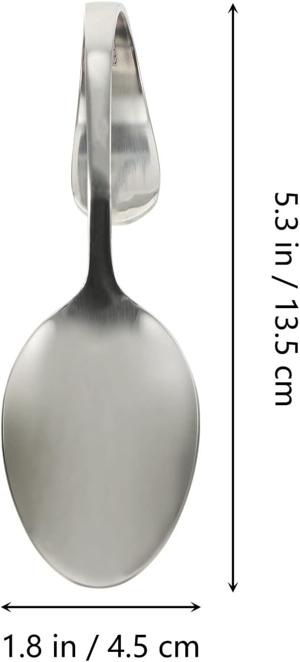 Hemoton 6pcs Bent Spoon Set, Curved Handle Stainless Steel Salad, Serving, Canape, Buffet Spoons