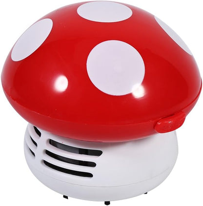 TOPINCN Mushroom Desktop Vacuum Cleaner, Cute Mini Mushroom Shape Dust Vacuum for Home, School, and Office (Red)