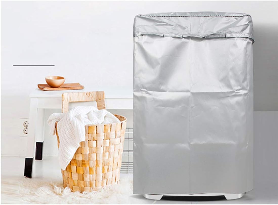Waterproof Washing Machine Covers, Lightweight Solid Top Load Washer Dryer Cover, Silver Durable Protection