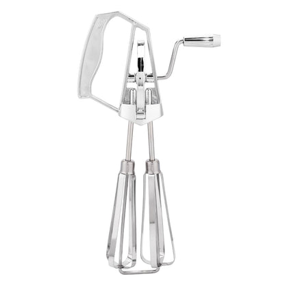 Dual Rotary Hand Egg Beater, Stainless Steel Rotary Hand Whisk Non-Electric Kitchen Whisk Tool for Baking Cooking Cream & Batter