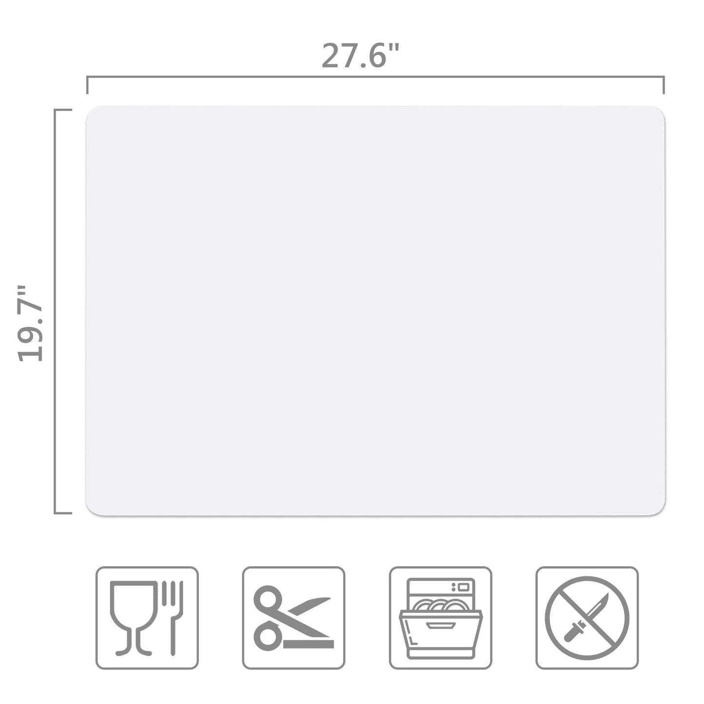 Gartful Non Slip Silicone Mat - 27.6 x 19.7 inches, Thick Transparent Mat for Baby, Crafts, Jewelry, Countertop Protection