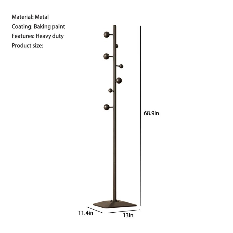 ZHBHYZ coat rack freestanding,coat rack stand with 7 Hooks and Metal Base for Bags, Hats.Coat Tree Coat Hanger Stand for Home Office Hall Entryway