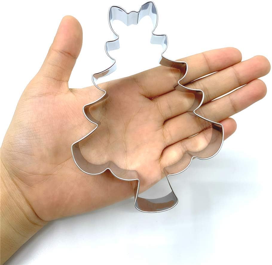 LILIAO Christmas Tree with Bow Cookie Cutter, 3.4 x 4.5 inches, Stainless Steel