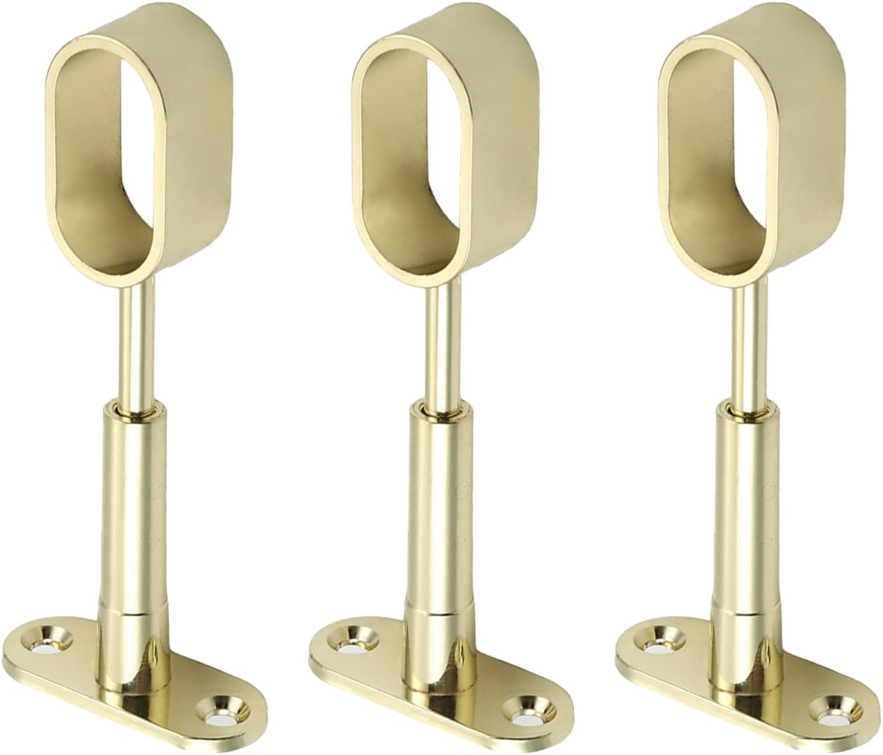 MroMax Shower Curtain Rods, Wall Mounted Support Bracket for Pipe Diameter 0.63" x 1.18" (Golden Tone, 4pcs)