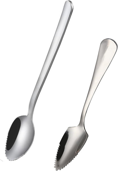 2pcs Stainless Steel Grapefruit Spoons with Serrated Edge, Kitchen Tools for Citrus Fruits, Desserts