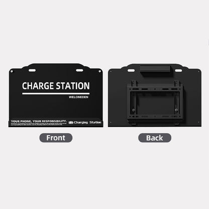 Wall Mounted Cell Phone Charging Station Mobile Phone Charging Station | Fast Charging 8 Device | Compatible with iphone ipad Smartphone Tablets Port | Great for Offices Hotel Hospital Airport (Black)