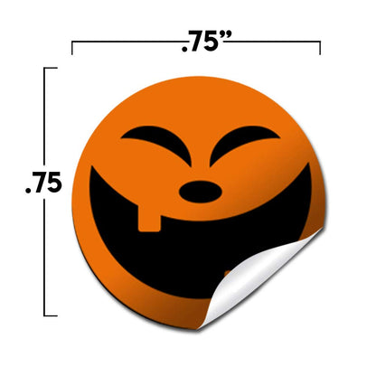 Halloween Jack-O-Lantern Pumpkin Faces Party Kiss Sticker Labels, 300 Party Circle Sticker sized 0.75” for Chocolate Drop Kisses by AmandaCreation, Great for Party Favors, Envelope Seals & Goodie Bags