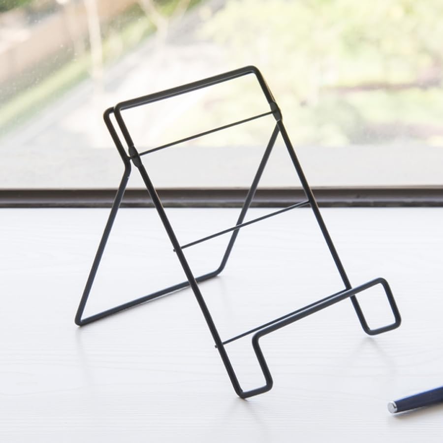 Cookbook Stand Cookbook Holder, Foldable Tablet Recipe Book Holder for Kitchen Cooking Display - Black