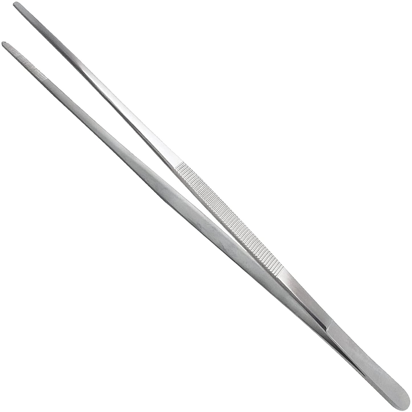 XTRM CRAFT Thumb Dressing Forceps, Mulipurpose Tweezer Stainless Steel, Serrated Tip Straight 12 Inch