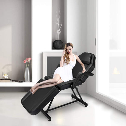 Bazhshxu 72 inches Portable Massage Bed 3 Section Professional Massage Table Height Adjustable Salon Chair Beauty Spa Bed with Adjustable Armrest,Hydraulic Stool