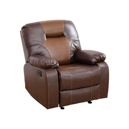 Manual Breathing Leather Reclining Sofa, Leather Recliner Couch, Comfortable Wide Lazy Leather Sofa for Living Room (Brown, Single Chair)