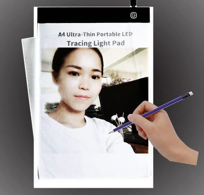 Small A5 Ultra-Thin Portable LED Tracing Light Box Dimmable Tracer Pad Board Universal USB Powered Adjustable Brightness for Artists Drawing Sketching Trace Animation Artcraft 5d Diamond Painting