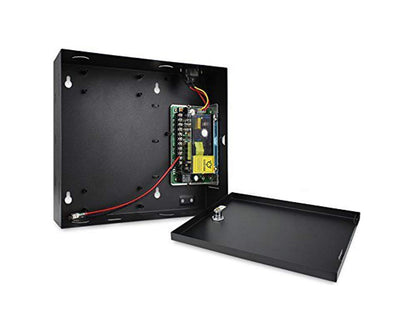 MENGQI-CONTROL Electric Strike Lock Complete TCP/IP Network Single Door Access Control Board System Kits with 110V Metal Power Supply RFID Reader+Exit Button Phone APP remotely Open Door