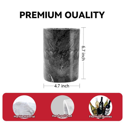 Kota Japan Black Marble Stone Wine and Champagne Bottle Chiller Cooler - 7" X 5" | Elegant Kitchen Utensil Holder | Must Have Wine Chiller for Your Home | Impress Your Guests at Next Party or Event!