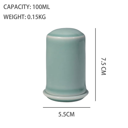 Hanporce Toothpick Holder, Toothpick Dispenser with Lid, Porcelain Tooth Pick Holder, Toothpicks Container Case Organizer for Home, Kitchen, Restaurant (Sky blue)