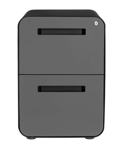 Laura Davidson Furniture Stockpile 2-Drawer Modern Mobile File Cabinet, Commercial-Grade (Black/Grey)