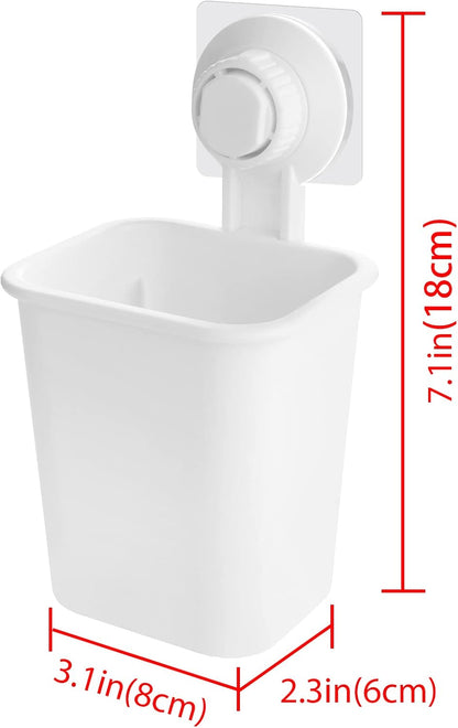Linkidea Electric/Battery Toothbrush Holder (White) Self Adhesive for Bathroom, Wall Mount Razor/Toothpaste Organizer