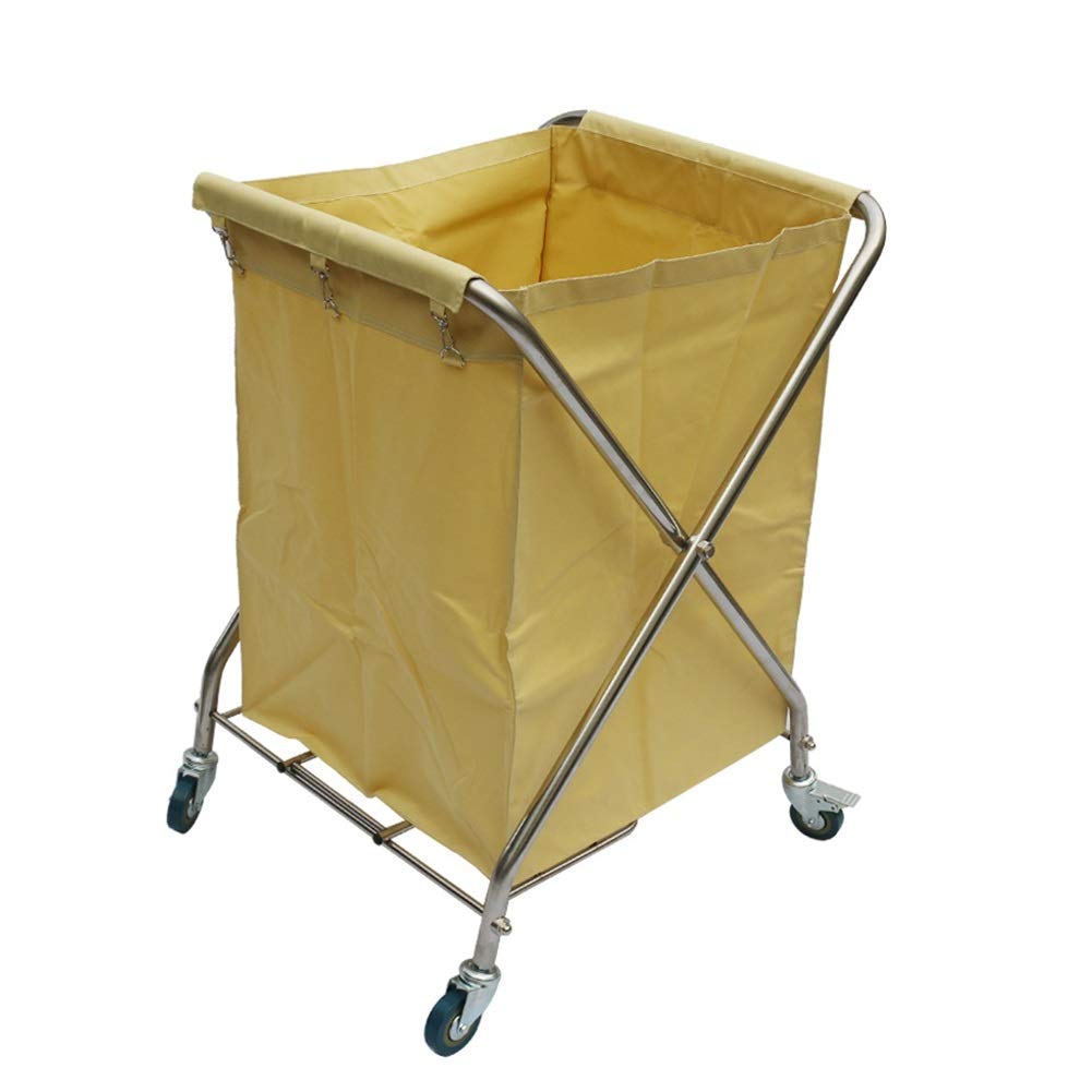 CKKNILV Utility Cart Organizer Storage Trolley Beauty Utility Cart Foldable Laundry Sorter Cart, Portable Laundry Hamper with Rolling Lockable Wheels, Room Service Cart Organizer