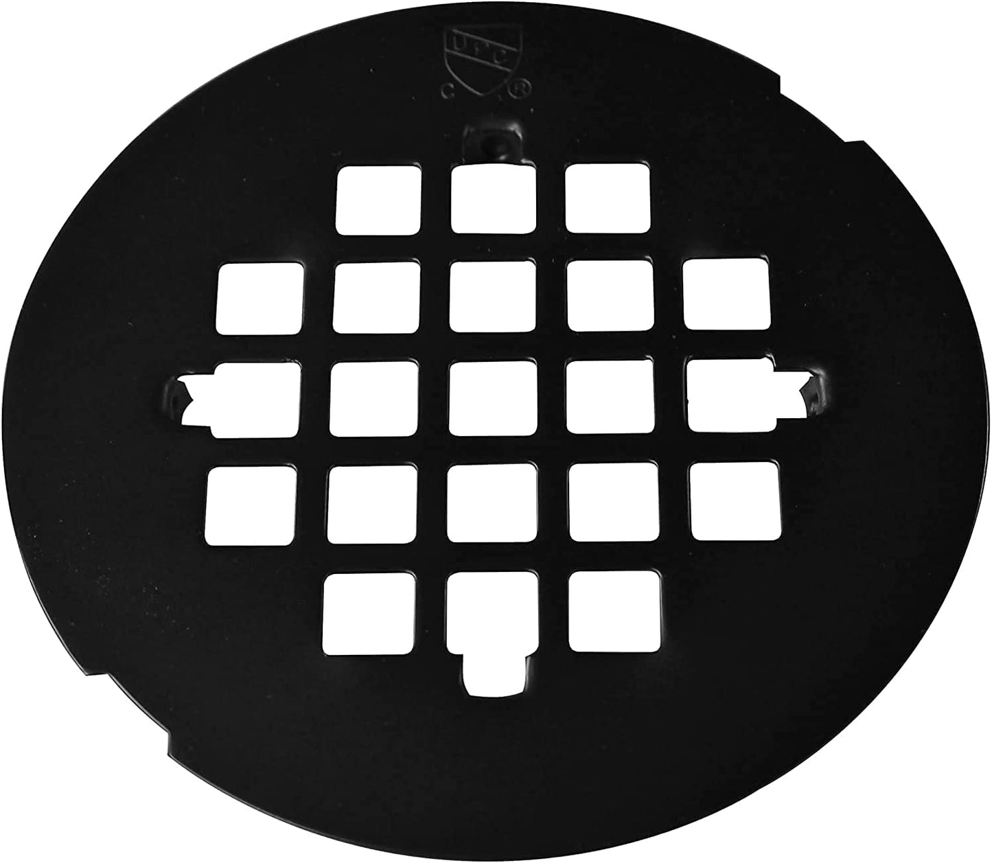 Westbrass A206P-62 2" No-Caulk PVC Compression Shower Drain with 4-1/4" Round Grid Cover, Matte Black