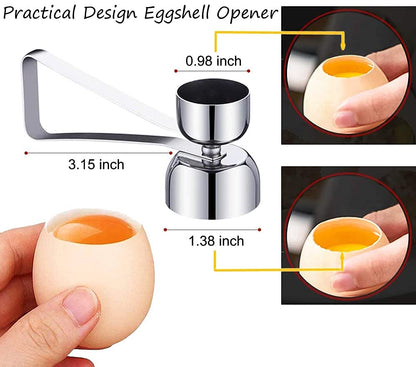 Sagapo 1 Egg Cracker Topper,Double Cups Opener shell Cutter Precise Remover Tool for RawSoft Hard Boiled Egg,Environmentally friendly 304stainless steel Not discolored Resistant high temperature