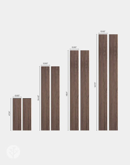 WVH Luxury American Walnut Acoustic Slat Wood Wall Panels, Measures 94.49" x 25.20", Standard Finish, Interior Decor for Walls & Ceilings, Noise Cancelling & Sound Absorbing for Home & Office, 2pcs