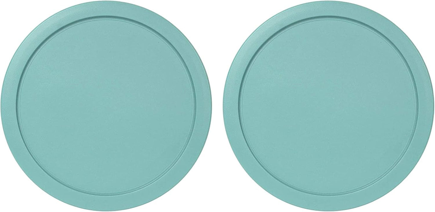 Replacement Lid for Pyrex 5" Storage Plastic Cover, 2 Cup Bowl 7200-PC Turquoise (2-Pack)