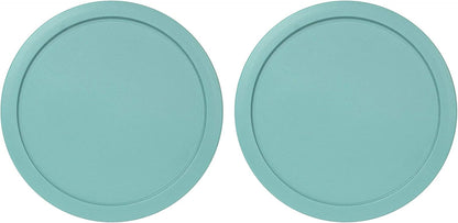 Replacement Lid for Pyrex 5" Storage Plastic Cover, 2 Cup Bowl 7200-PC Turquoise (2-Pack)