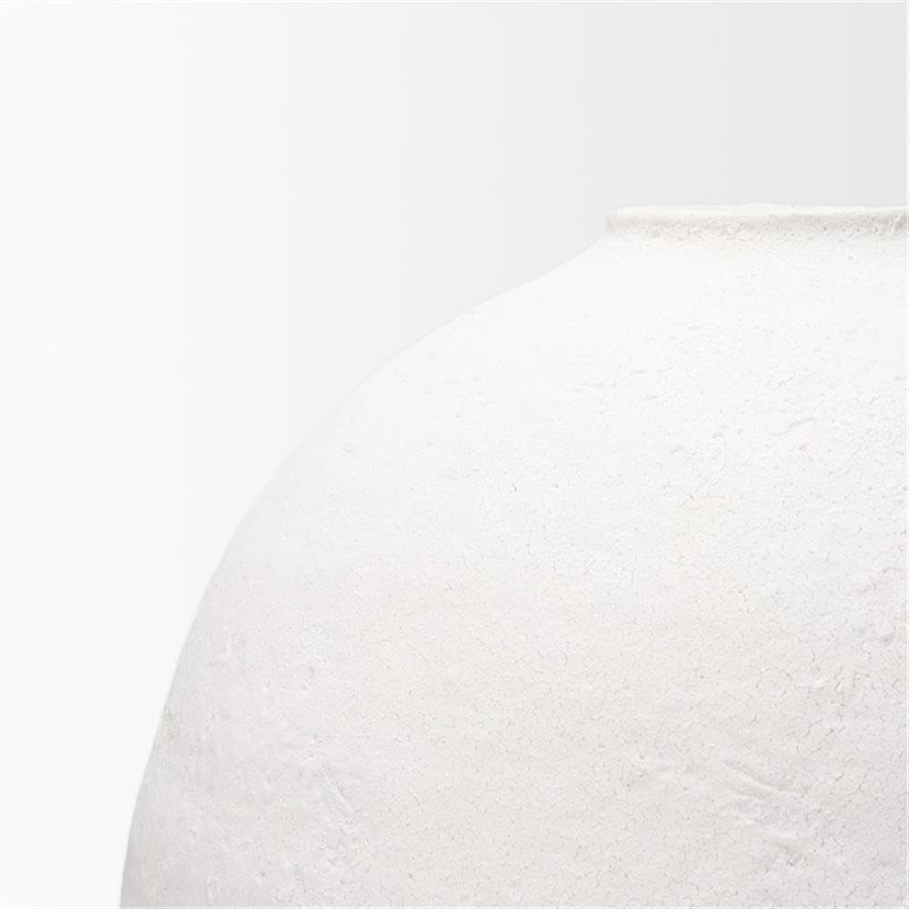Pemberly Row Large White Textured Ceramic Vase, 19.8" L x 19.7" W x 31.9" H, Durable Handcrafted Design, Modern Contemporary Style Decorative Piece for Home Decor or Floral Arrangements