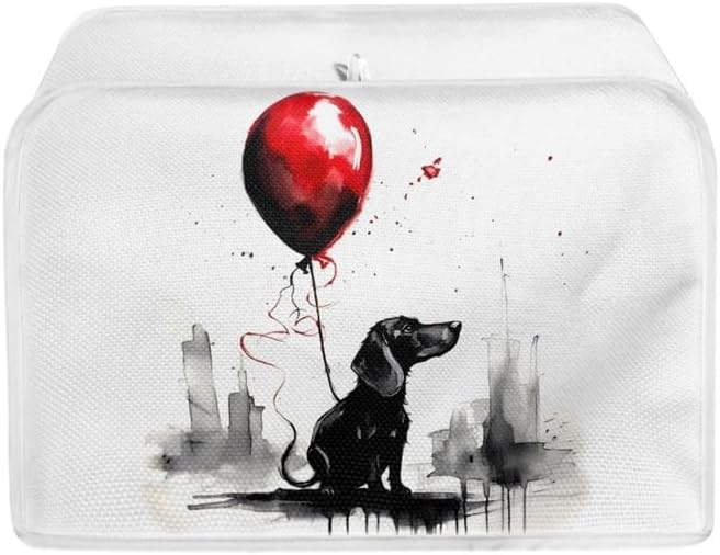 Dachshund Dog 2|4 Slice Toaster Cover, Cartoon Aesthetic Waterproof Kitchen Small Appliance Cover
