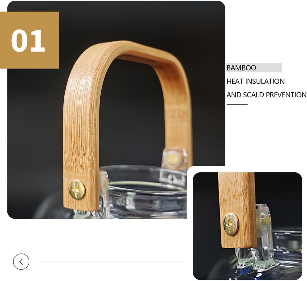 Glass Tea Pot, Stovetop Safe Clear Teapot and Kettle for Brewing Tea