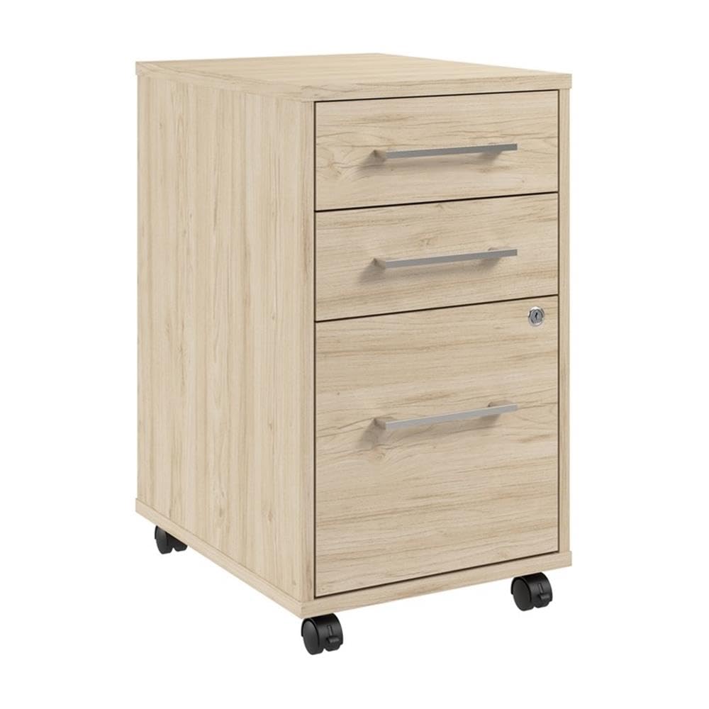Bush Business Furniture Hustle 3 Drawer Rolling File Cabinet in Platinum Gray, Mobile Document Storage for Home and Professional Office